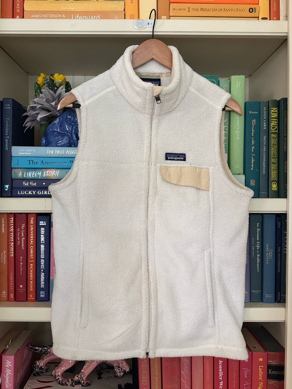 Patagonia Re-Tool Fleece Vest Women L Raw Linen Cream